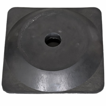 Rubber square base for PVC post, 270x270x50mm.