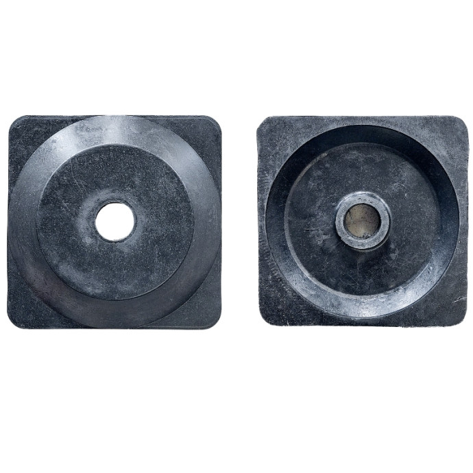 Base para poste de PVC quadrada de borracha, 270x270x50mm.