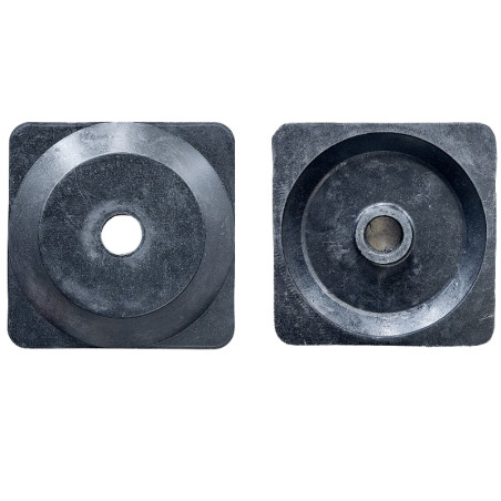 Rubber square base for PVC post, 270x270x50mm.