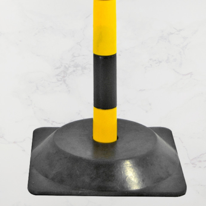 Rubber square base for PVC post, 270x270x50mm.