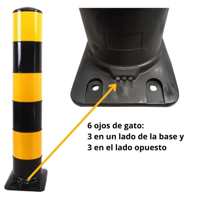 Poste Negro flexible con base, Ø160 x 1000 mm