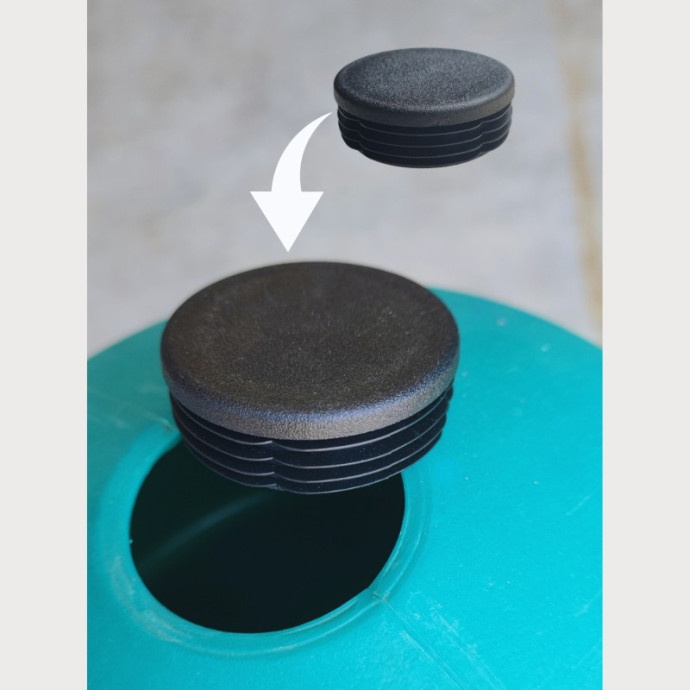 Tapón negro para balizas resistentes e inmunes 302-0022. Ø 45 mm 