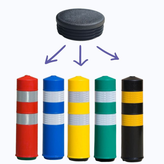Tappo nero per balise resistente e immune 302-0022. Ø 45 mm