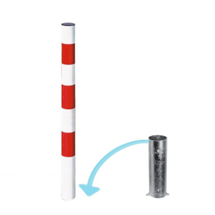 Pilar vermelho branco removível sem bloqueio, 1000xØ76mm
