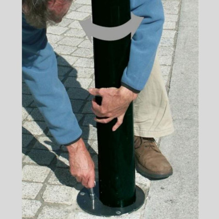 Pilona rossa bianca rimovibile con blocco automatico, Ø76mm