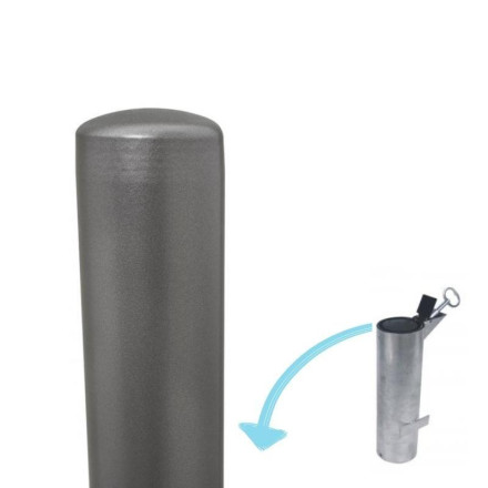 Removable painted bollard with manual lock