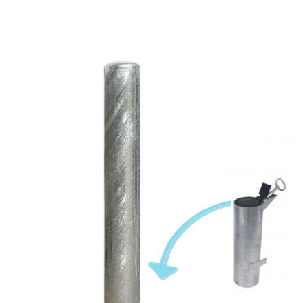 Galvanized removable bollard with manual locking