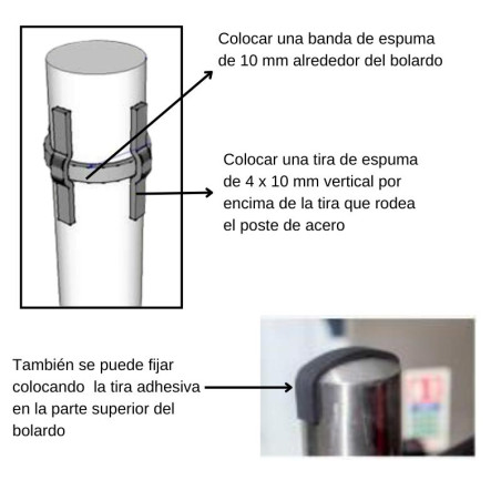 Funda para bolardos disponible en diferentes medidas