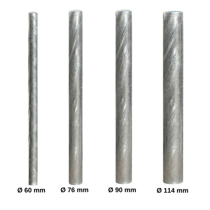 Poteau fixe en acier galvanisé