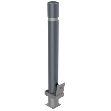 Removable metal bollard WITH base, 1000xØ90mm