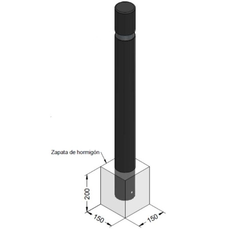 Metallic painted bollard, 1000xØ90mm