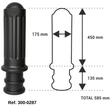 Fixed polyethylene bollard, 450xØ175mm