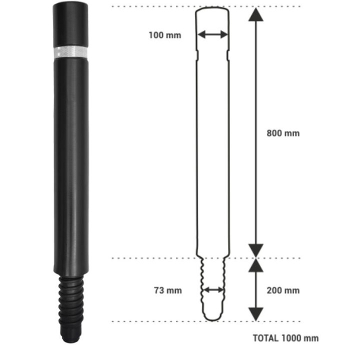 Pilona fija flexible de polietileno, 800xØ100mm