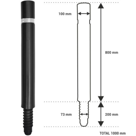 Fixed flexible polyethylene bollard, 800xØ100mm