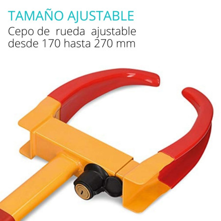Wheel clamp lock for wheels from 170 to 270mm.
