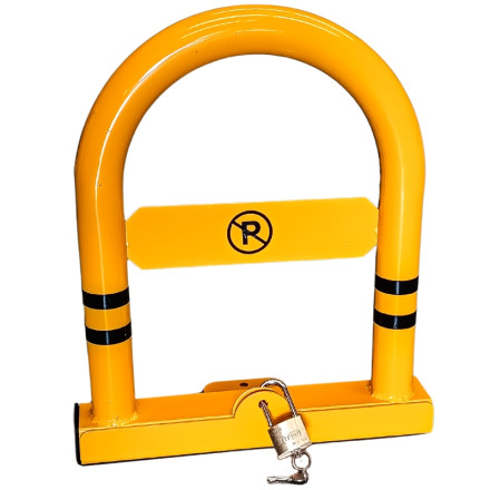 Barriera ribaltabile con lucchetto. 490x360x170 mm