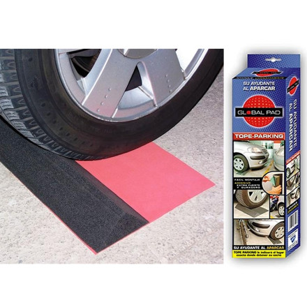Topo de roda para estacionamento de 400mm de largura, feito de espuma e autoadesivo.