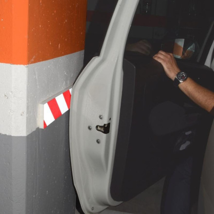 Protezione laterale per portiere auto, riflettente Rosso/Bianco, 400x75x15mm
