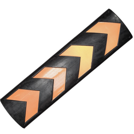 Protetor de parede de garagem de borracha com setas refletoras, 800x215x10mm.