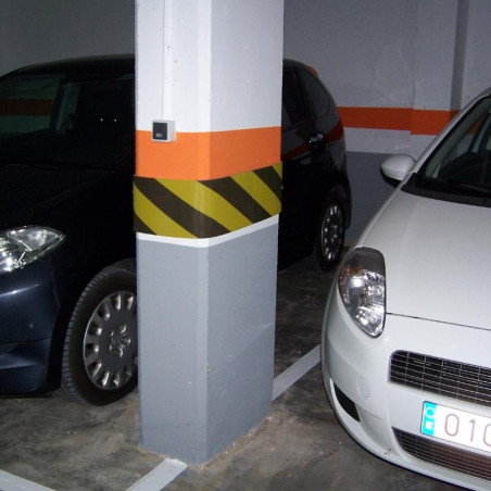 Protective band for garage wall and column, yellow/black, 1000x200x10 mm