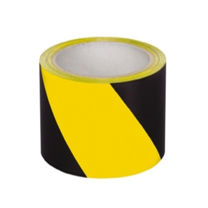 Rolo adesivo amarelo preto. 33m x 100mm
