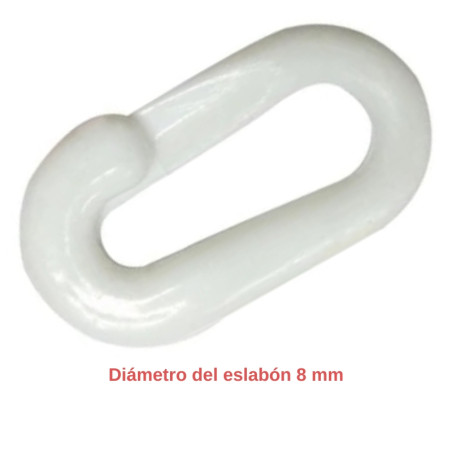 Connecteur de chaîne blanc pour chaîne avec maillon de 8 mm de diamètre.