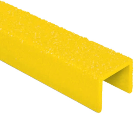 Perfil de fibra de vidro para escada de gato de degrau quadrado - Amarelo ou Preto