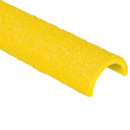 Perfil de fibra de vidro para escada de gato de degrau redondo - Amarelo ou Preto