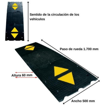 Tapis roulant en caoutchouc. 500x1700x60mm.