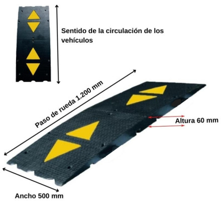 Rubber central strip. 500x1200x60mm