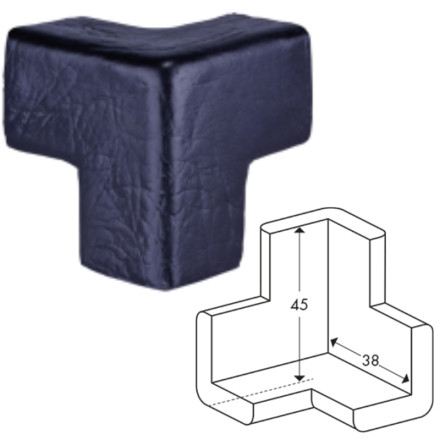 Three-way black corner piece type "E"