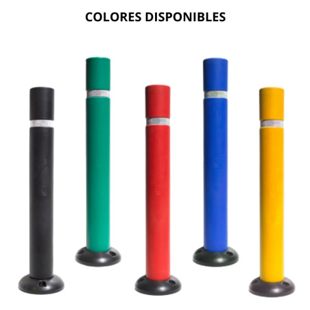 Flexible polyethylene bollard with base, 810xØ100mm