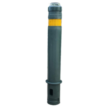 Flexible fixed 90º bollard with flat head and solar LED light. Available in different colors.