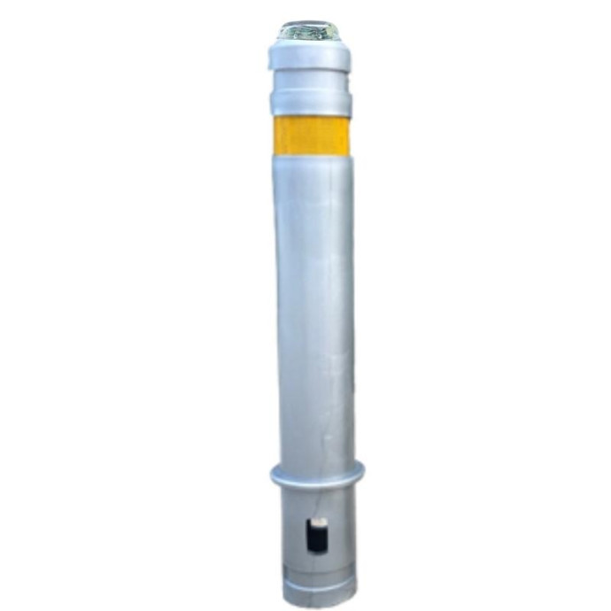 Bolardo flexible 90º fijo con cabezal plano y luz LED solar. Diferentes colores
