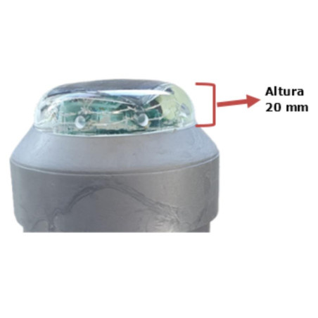 Bolardo flexible 90º fijo con cabezal plano y luz LED solar. Diferentes colores
