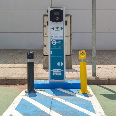 Bolardo flexible 90º puntos de recarga de vehículo eléctrico 730xØ110