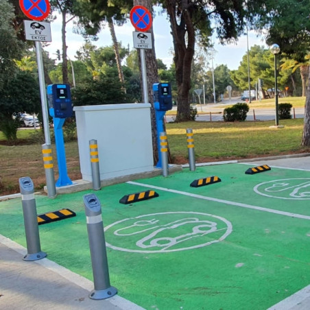 Bolardo flexible 90º puntos de recarga de vehículo eléctrico 730xØ110
