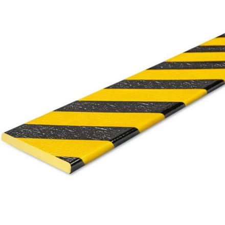 Flat protector 100 x 10 mm yellow black 1m