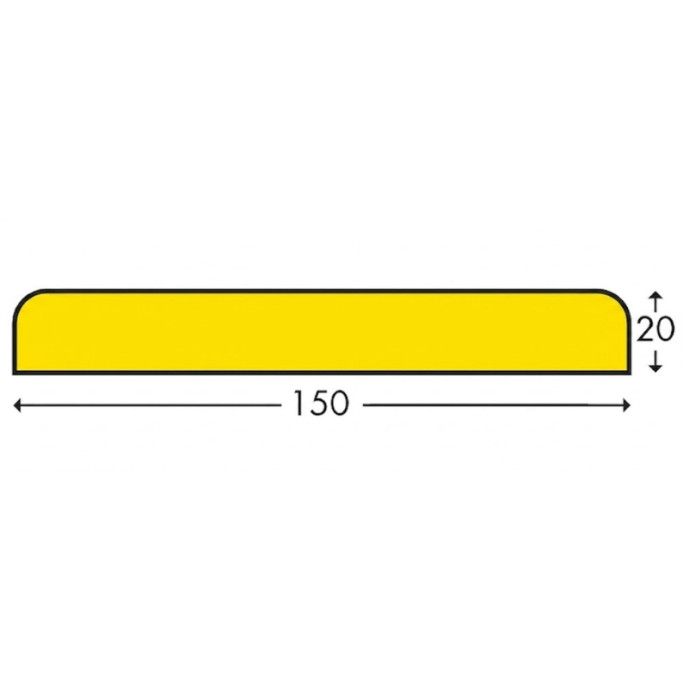 Protector plano 150 x 20 mm amarillo negro 1m