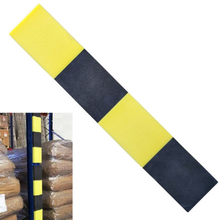 Protetor plano de espuma amarelo e preto.