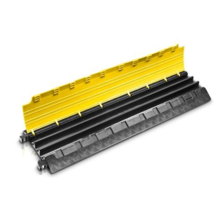 Passacavi a 3 canalette. Coperchio giallo, 1000x290x48mm.