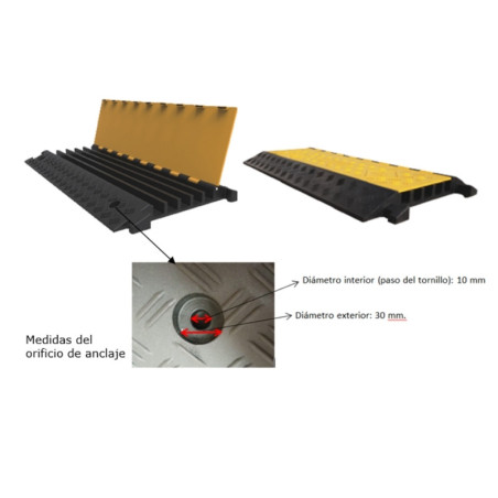 Cable protector with 5 channels, 890x500x50mm