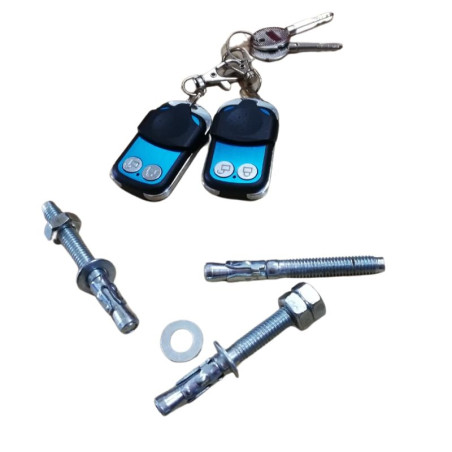 Barrier guards automatic parking space with remote control.