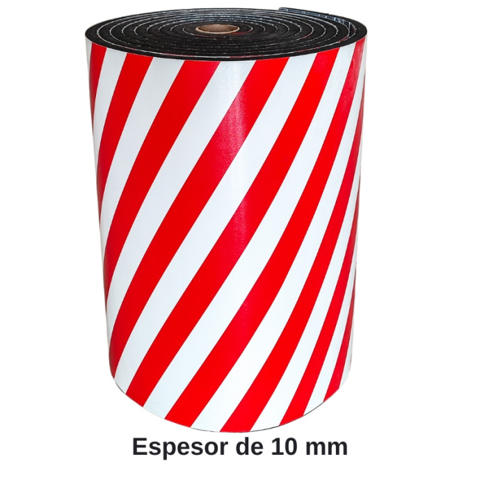 Red and white fire-resistant protection mat for INDOOR use. Thickness 10 mm.