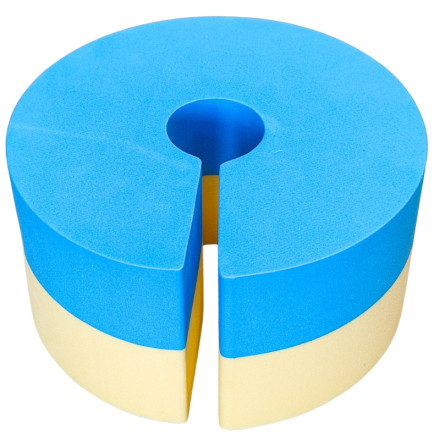 Bloco circular protetor para tubos. Ø exterior 200 x Ø interior 54 mm. Altura 100 mm.
