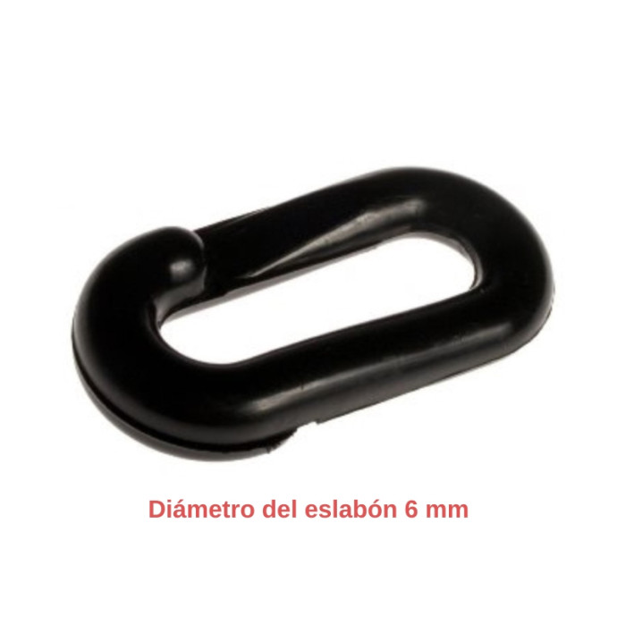 Connettore catena nera per catena con anello Ø 6mm