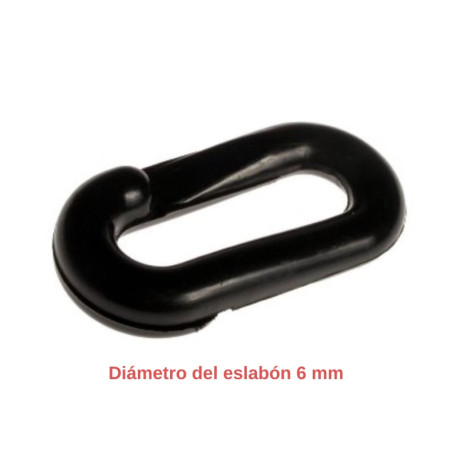 Connettore catena nera per catena con anello Ø 6mm