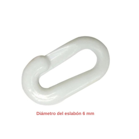 Connecteur de chaîne blanc pour chaîne avec maillon de Ø 6 mm