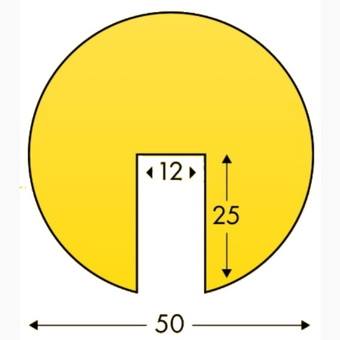 Protettore per bordi curvi giallo nero da 1m tipo "B+