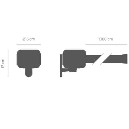 Ruban extensible de 10 mètres avec boîtier en plastique. Disponible en plusieurs couleurs.